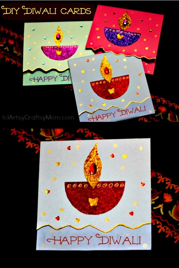 20 Stunning Diwali Card Making Ideas for Kids 6 This is the ultimate list of Diwali card making ideas for kids & adults! Nothing like a handmade card to let your loved ones know how special they are!