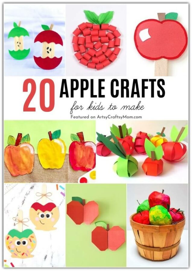 These apple crafts for kids are perfect to get your kids excited about Fall! Get crafting with yarn, paper, playdoh, paper plates and more!
