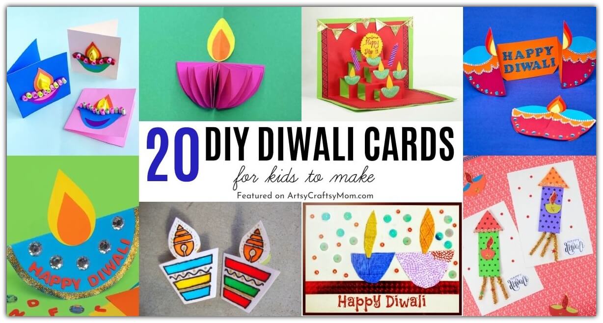 20 Stunning Diwali Card Making Ideas for Kids 23 This is the ultimate list of Diwali card making ideas for kids & adults! Nothing like a handmade card to let your loved ones know how special they are!