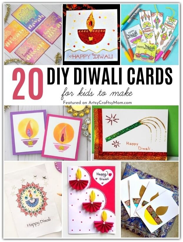 20 Stunning Diwali Card Making Ideas for Kids 22 This is the ultimate list of Diwali card making ideas for kids & adults! Nothing like a handmade card to let your loved ones know how special they are!