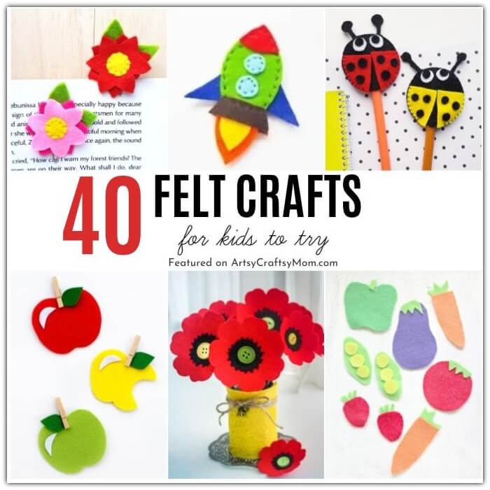 Gather all your leftover felt, because we've got some amazing Felt Crafts for Kids lined up! From plushies to pencil toppers, there's a lot to make!