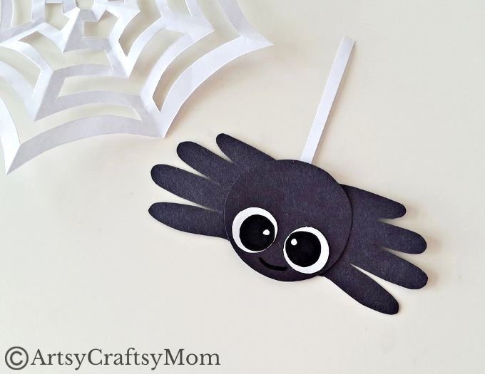 Put your hands together for this fun handprint spider craft for kids! It comes with its own web, and makes for the perfect Halloween project!