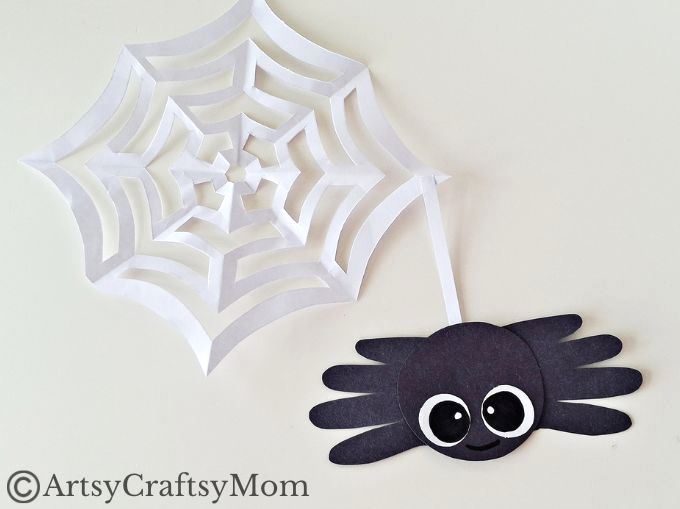 Put your hands together for this fun handprint spider craft for kids! It comes with its own web, and makes for the perfect Halloween project!
