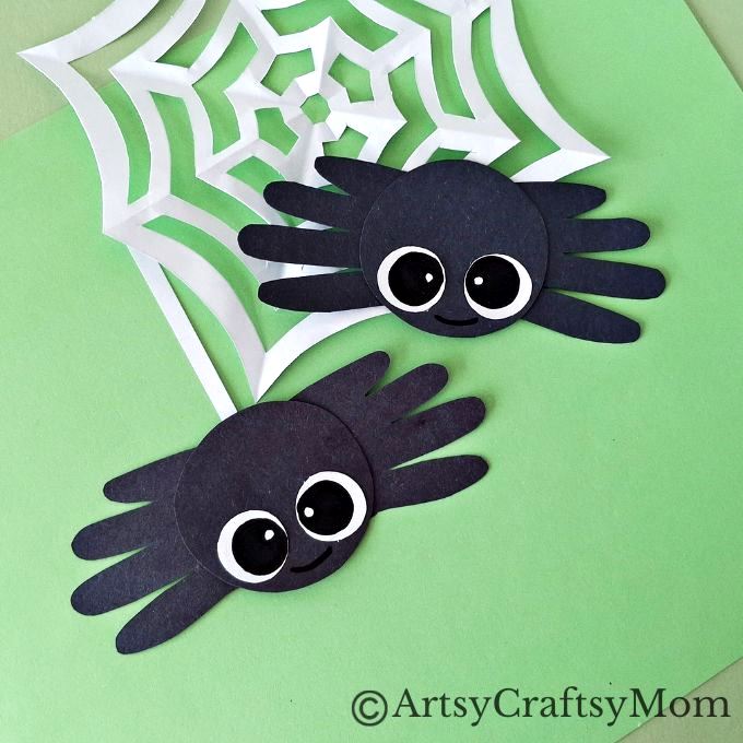 Put your hands together for this fun handprint spider craft for kids! It comes with its own web, and makes for the perfect Halloween project!