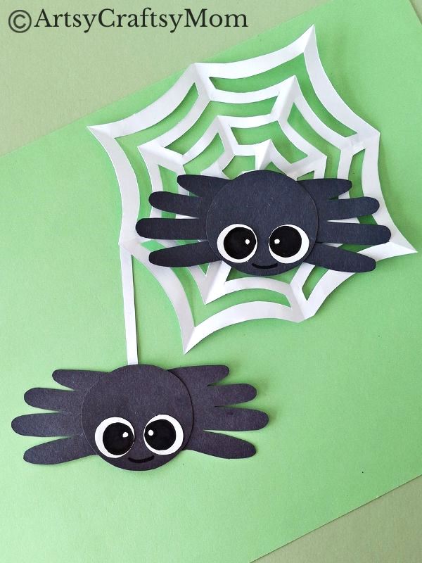 Put your hands together for this fun handprint spider craft for kids! It comes with its own web, and makes for the perfect Halloween project!