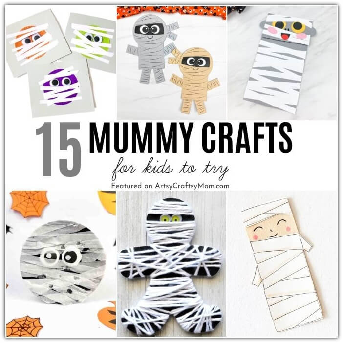 Get ready to unwrap some magical mummy crafts for kids this Halloween! Make mummies with paper, tape, yarn, jars, sticks and more!