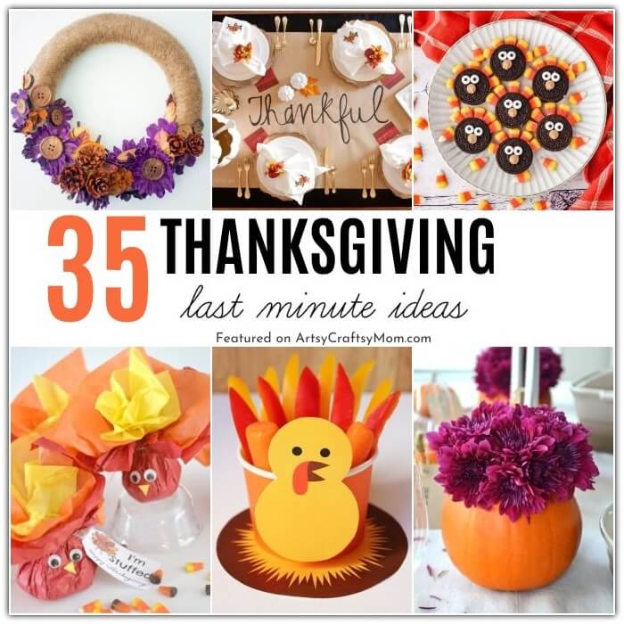 Our Last Minute Thanksgiving week Ideas have you covered when it comes to decorations, food, crafts, activities and much more!