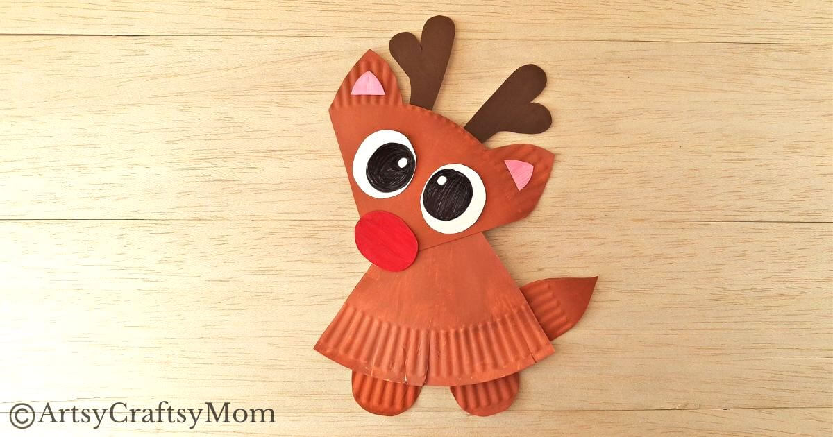 This paper plate reindeer craft is an easy Christmas project for young kids, and your main material is just a plain, white paper plate!