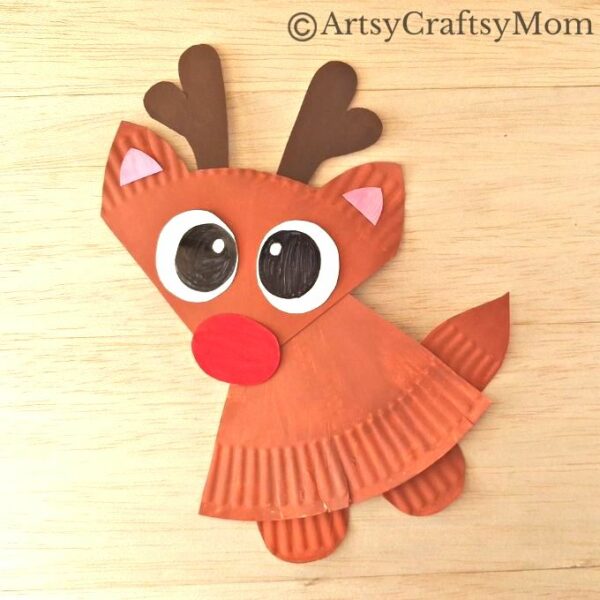 Playful Paper Plate Reindeer Craft for Kids