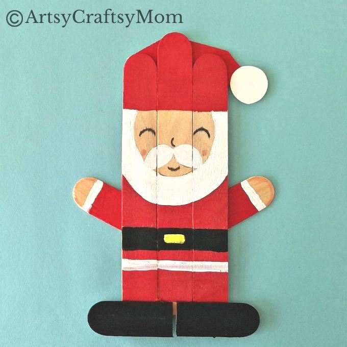 Ho ho ho!!! It's that time of the year, and Santa's here! Have fun making this Popsicle stick Santa craft with craft sticks, paint and glue!