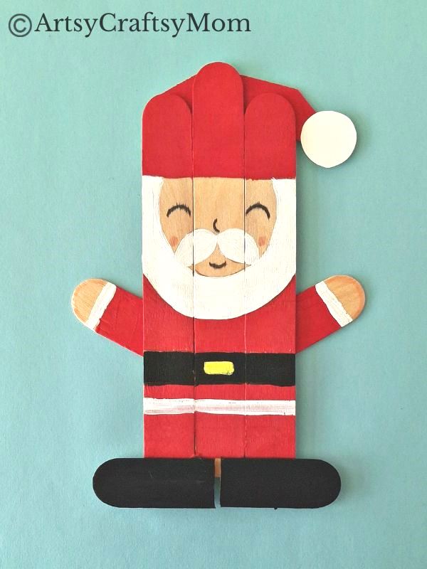 Ho ho ho!!! It's that time of the year, and Santa's here! Have fun making this Popsicle stick Santa craft with craft sticks, paint and glue!