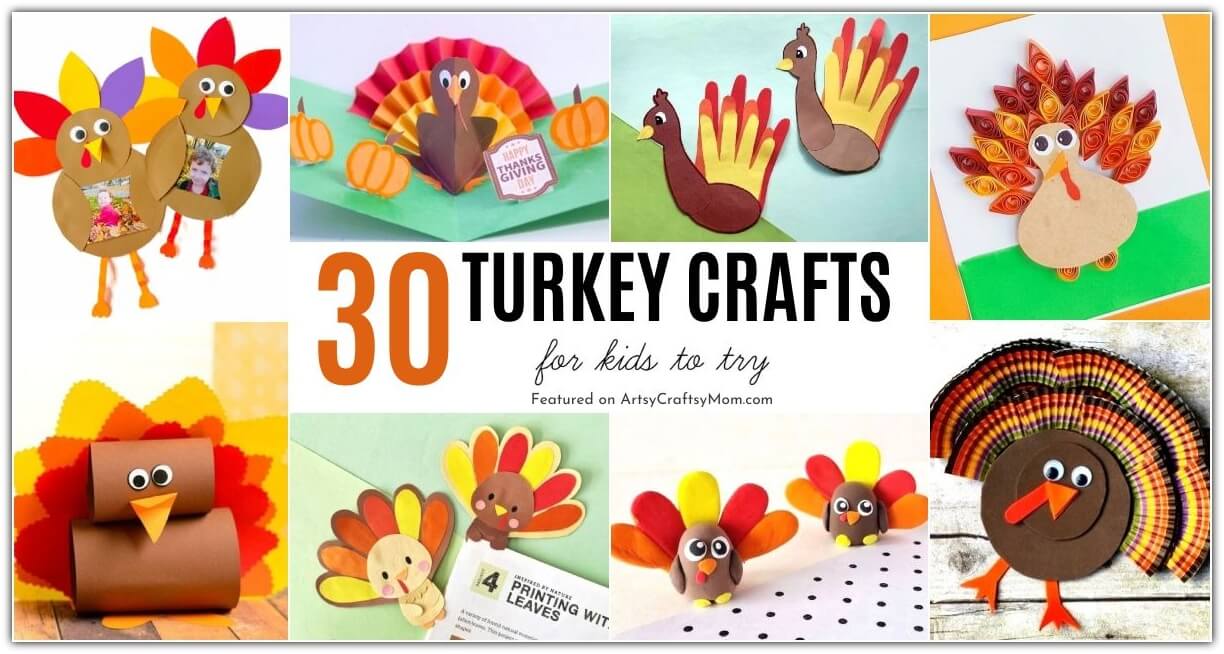 Turkeys are going to feature a lot this Thanksgiving with our terrific turkey crafts for kids to make! Make cards, place holders, puppets and much more!