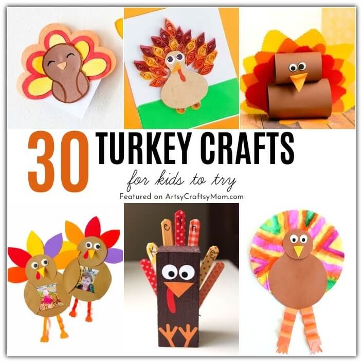 Turkeys are going to feature a lot this Thanksgiving with our terrific turkey crafts for kids to make! Make cards, place holders, puppets and much more!