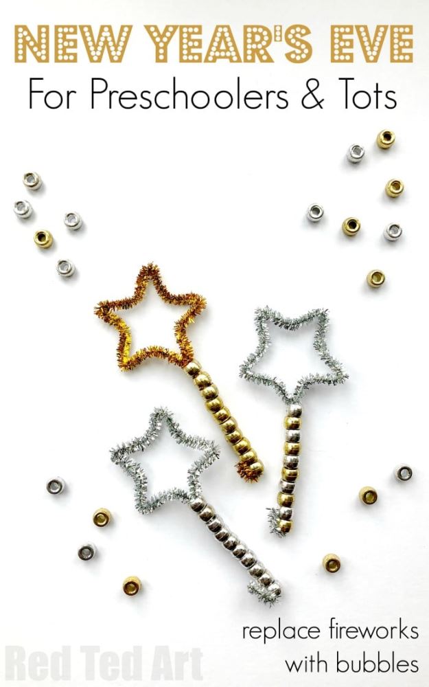 Say Hello to a brand New Year with these exciting New Year crafts for kids!! Make wands, countdown clocks, noise makers and more!