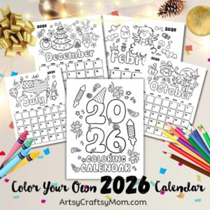 2026 Coloring Calendar for Kids