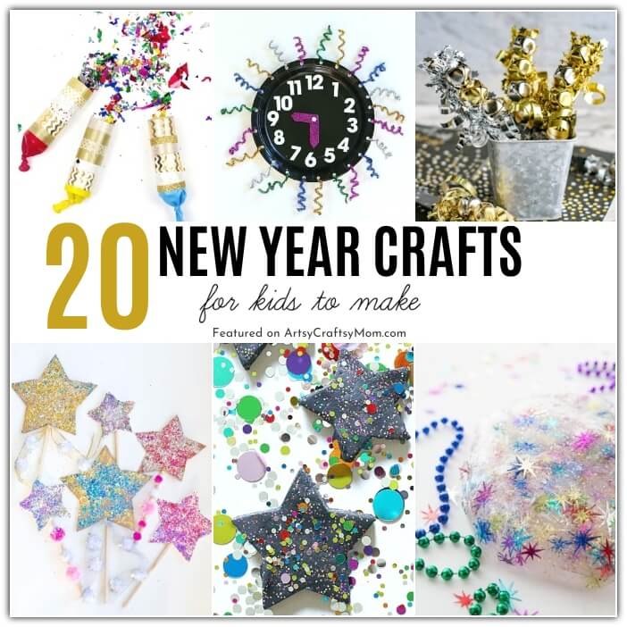 Say Hello to a brand New Year with these exciting New Year crafts for kids!! Make wands, countdown clocks, noise makers and more!