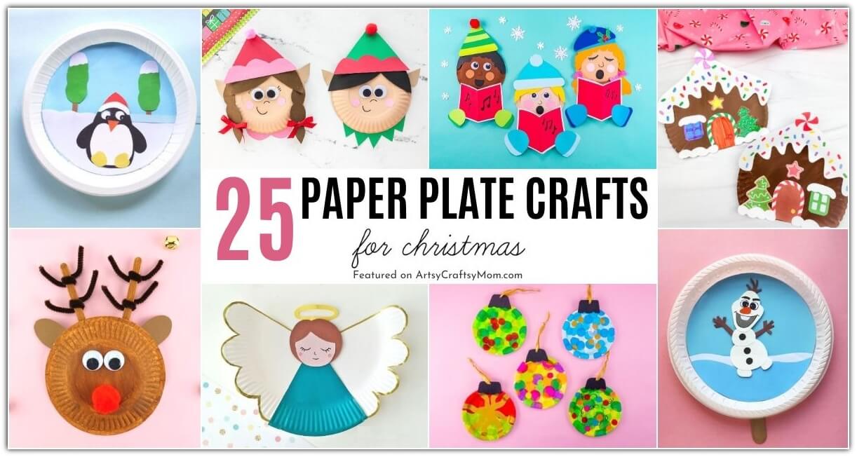 Here are our favorite Paper Plate Christmas Crafts for kids to make! Includes Santa, reindeer, Christmas trees, wreaths, and more!