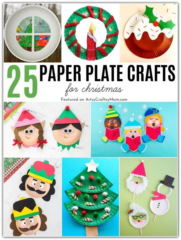 Here are our favorite Paper Plate Christmas Crafts for kids to make! Includes Santa, reindeer, Christmas trees, wreaths, and more!