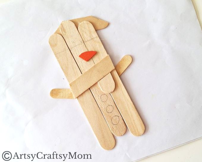 Who says a snowman has to be round? This Popsicle Stick Snowman Craft proves that you can have a snowman in any shape you like!