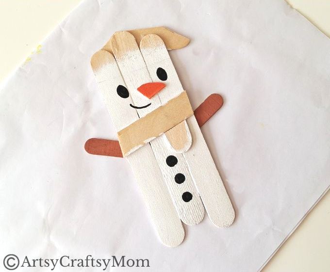 Who says a snowman has to be round? This Popsicle Stick Snowman Craft proves that you can have a snowman in any shape you like!