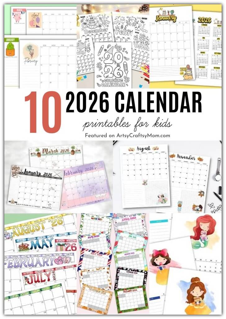 10 Free Printable Calendar Pages for Kids for 2026 1 Make the New Year your family's most organized year yet with these cute 10 Free Printable Calendar Pages for Kids! Disney princesses, superheroes, unicorns, and more!