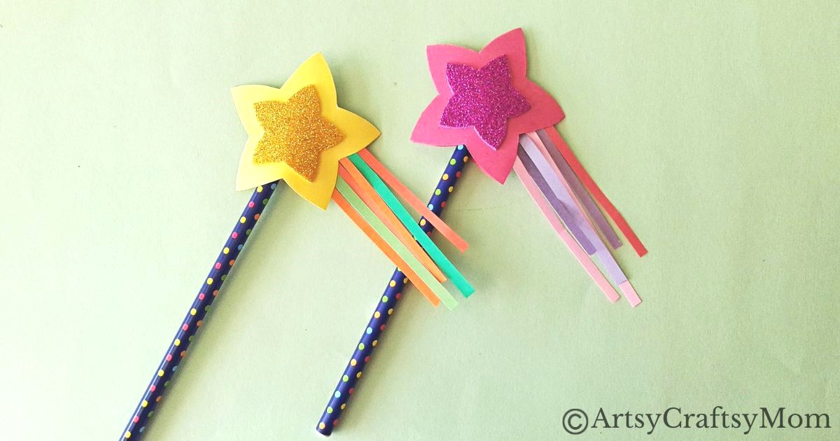 Here's a beautiful, sparkling Star Wand Pencil Topper Craft to add some magic to your New Year celebrations! It also makes a great gift for friends!