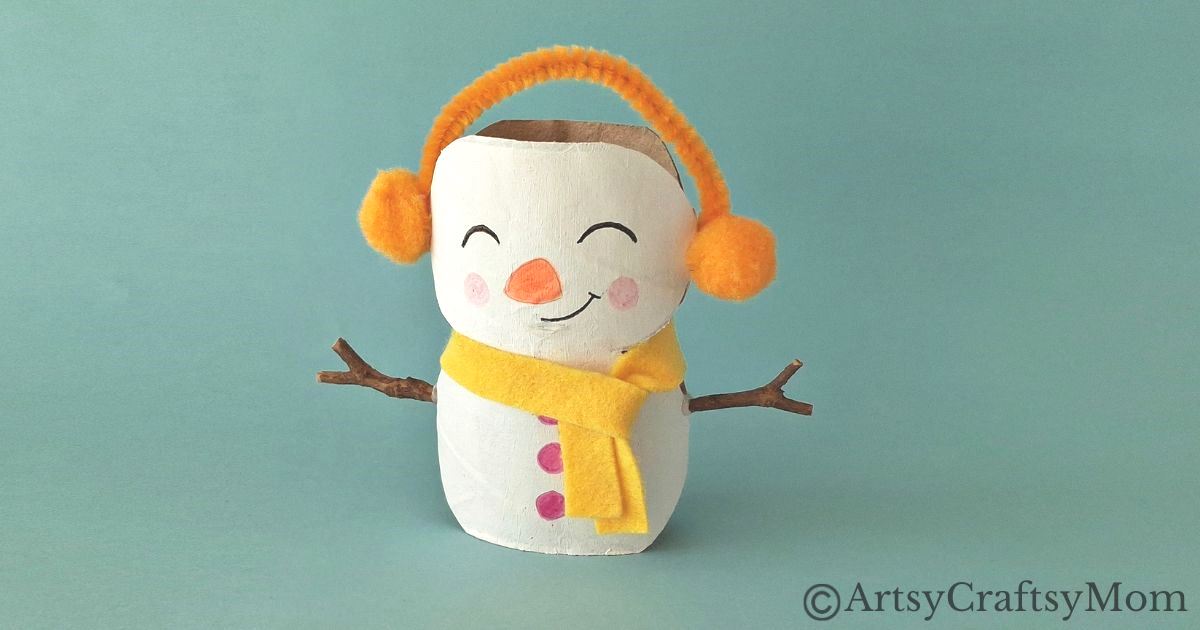 Don't have snow where you live? No problem, this Toilet Paper Roll Snowman Craft ensures that you can still build yourself your own snowman!