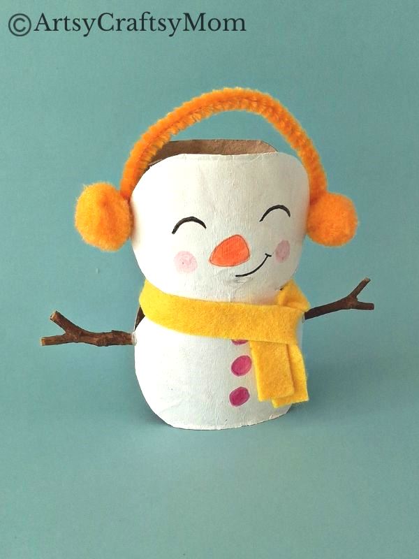 Don't have snow where you live? No problem, this Toilet Paper Roll Snowman Craft ensures that you can still build yourself your own snowman!