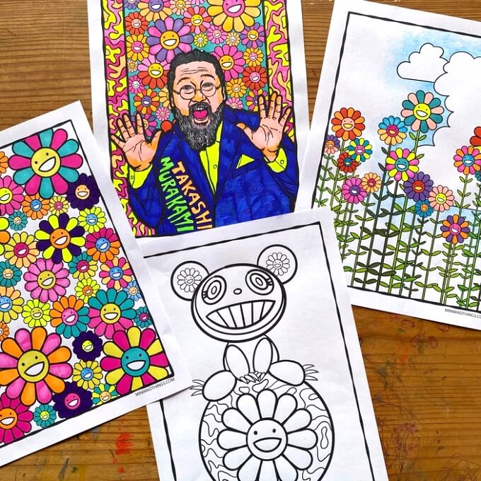 Enjoy an explosion of color and happy smiles as you explore Murakami's work through some amazing Takashi Murakami Art Projects for Kids!