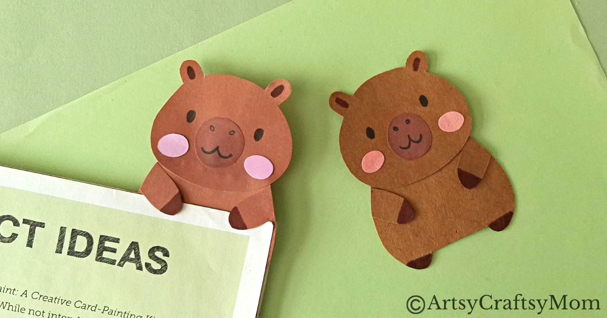 Keep your reading journey going with this cute little capybara hug bookmark! This is also a fun craft to introduce kids to these amazing creatures!