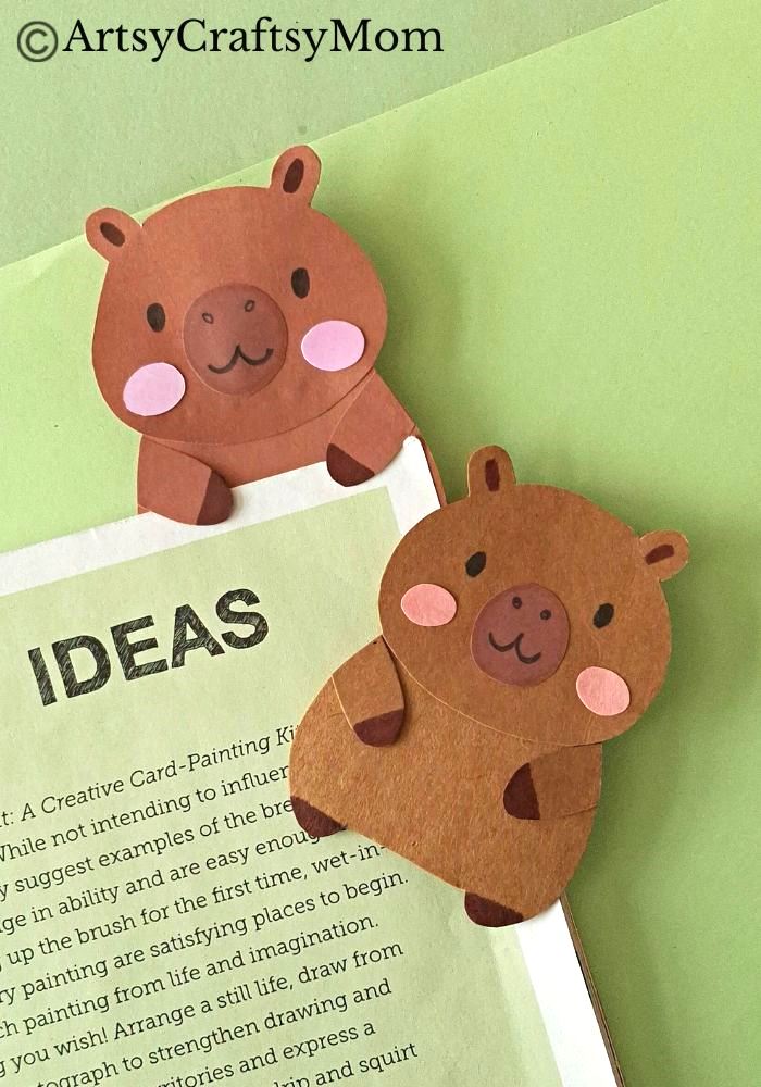 Keep your reading journey going with this cute little capybara hug bookmark! This is also a fun craft to introduce kids to these amazing creatures!