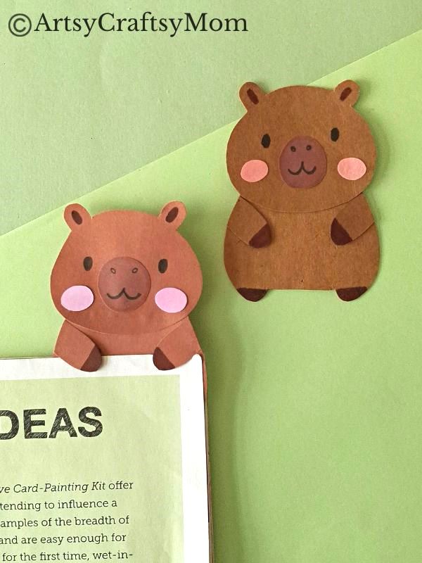 Keep your reading journey going with this cute little capybara hug bookmark! This is also a fun craft to introduce kids to these amazing creatures!