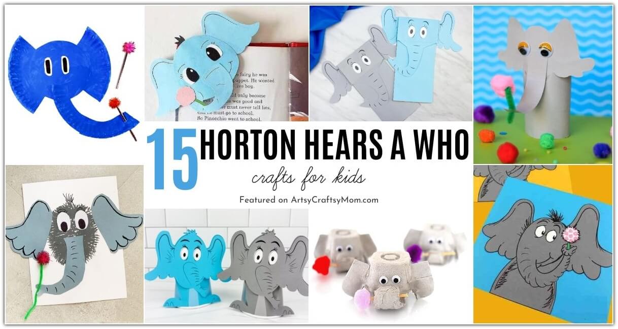 Celebrate one of Dr. Seuss' most iconic characters with these Horton Hears a Who crafts for kids! Perfect for Dr. Seuss Day on 2nd March!
