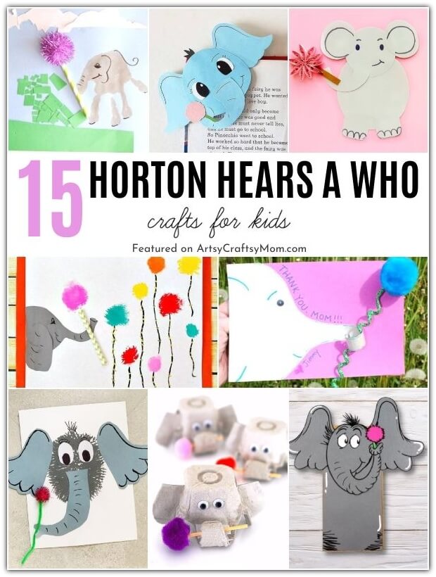 Celebrate one of Dr. Seuss' most iconic characters with these Horton Hears a Who crafts for kids! Perfect for Dr. Seuss Day on 2nd March!