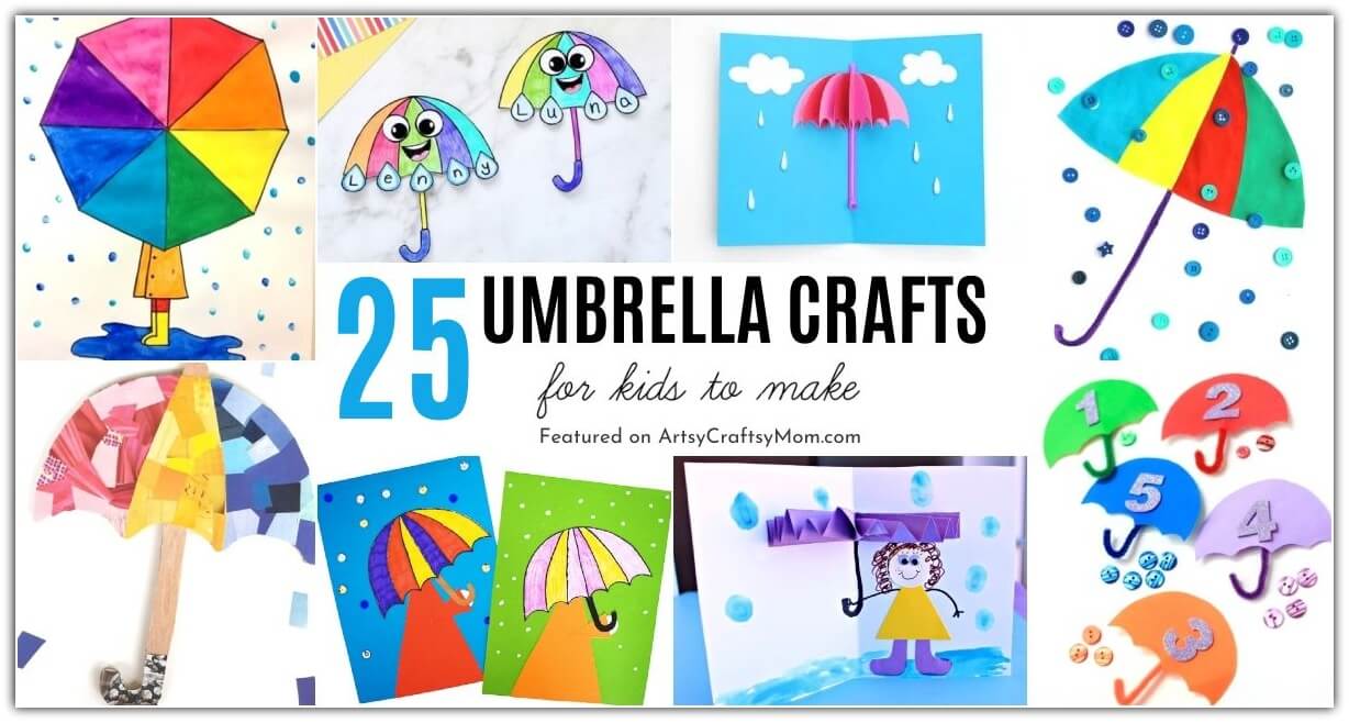 It may not be raining, but that doesn't stop us from making these unusual umbrella crafts for kids! From umbrellas that open and close to umbrellas that can be eaten - we've got it all!