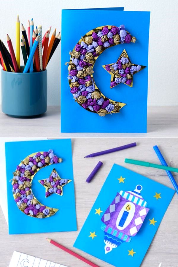 Let your loved ones know you're thinking of them this festive season by trying out these DIY Eid Cards for Kids to Make! Perfect for kids of all ages!