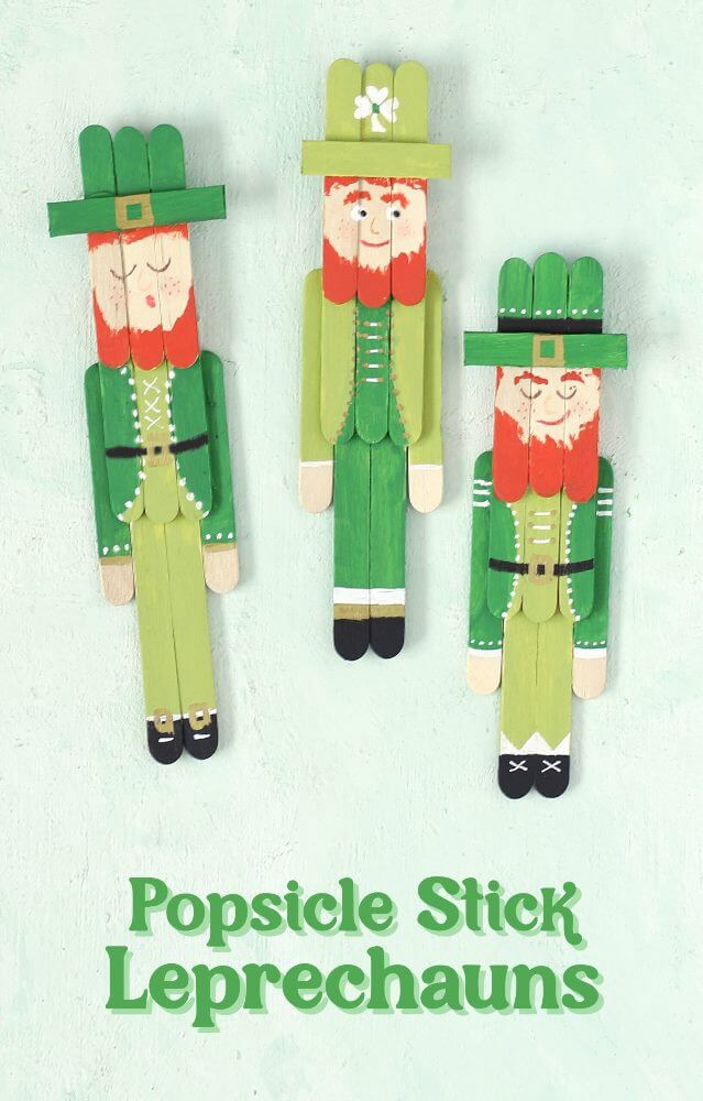 Gather all the craft sticks you have, because we've got lots of fun St Patrick's Day Stick Crafts to make! Includes leprechauns, shamrocks & more!