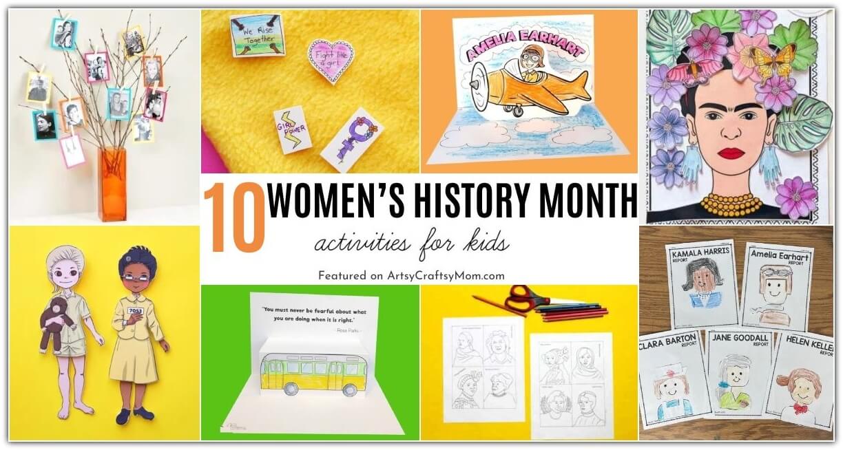 10 Wonderful Women's History Month Activities for Kids 14 We're all set to celebrate some amazing women with these Women's History Month Activities for Kids! Wonderful inspiration for boys and girls!