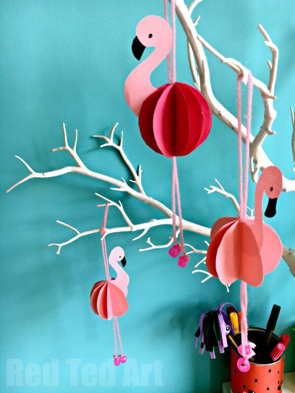 Love flamingos? Then you'll love these fancy Flamingo Crafts for Kids! Enjoy the explosion of pink with flamingos made from paper, felt, pom poms and more!
