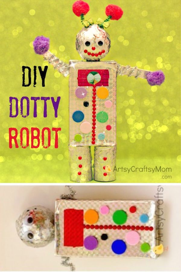 Did you know that robots can be cute? Well, our dotty robot craft certainly is! It's also incredibly easy to make, with regular craft supplies.