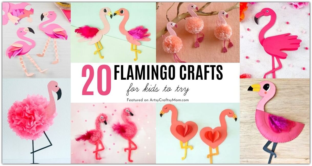 Love flamingos? Then you'll love these fancy Flamingo Crafts for Kids! Enjoy the explosion of pink with flamingos made from paper, felt, pom poms and more!