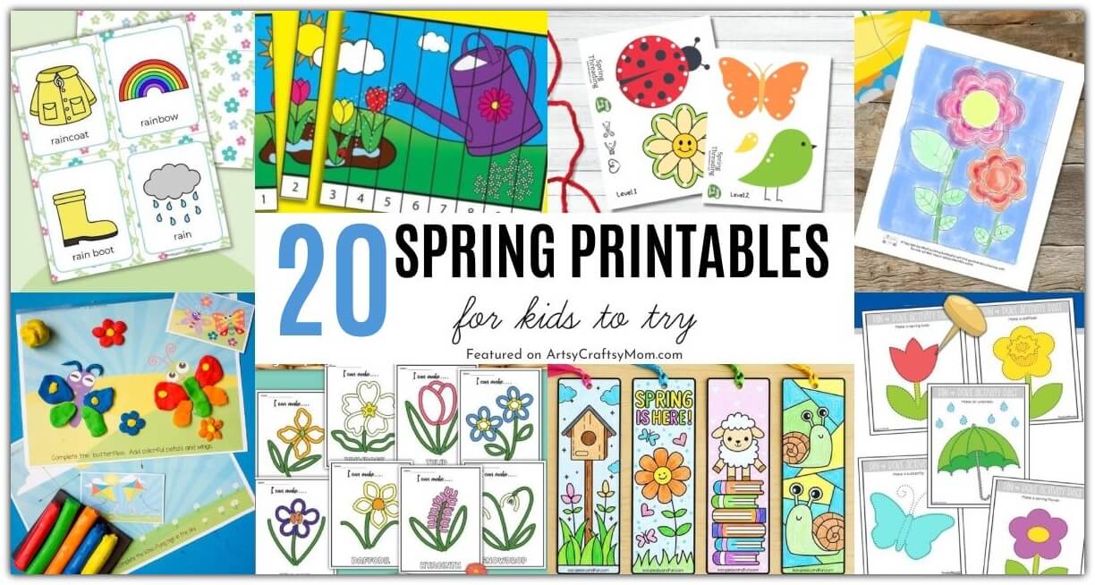 20 Colorful Spring Printables for Kids 24 Welcome Spring with a bunch of colorful spring printables for kids! Stay busy with puzzles, coloring pages, crafts, bookmarks and more!