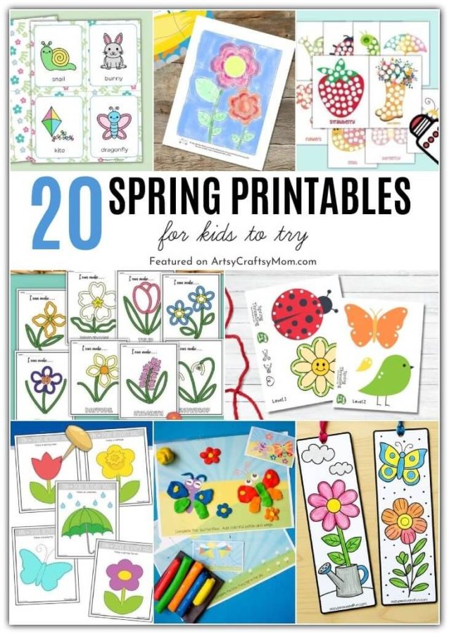 Welcome Spring with a bunch of colorful spring printables for kids! Stay busy with puzzles, coloring pages, crafts, bookmarks and more!