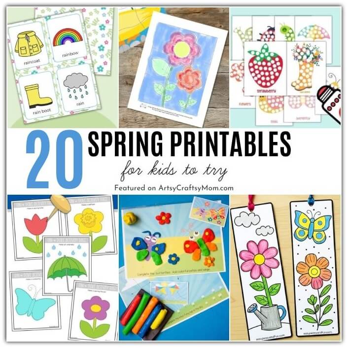 20 Colorful Spring Printables for Kids 22 Welcome Spring with a bunch of colorful spring printables for kids! Stay busy with puzzles, coloring pages, crafts, bookmarks and more!