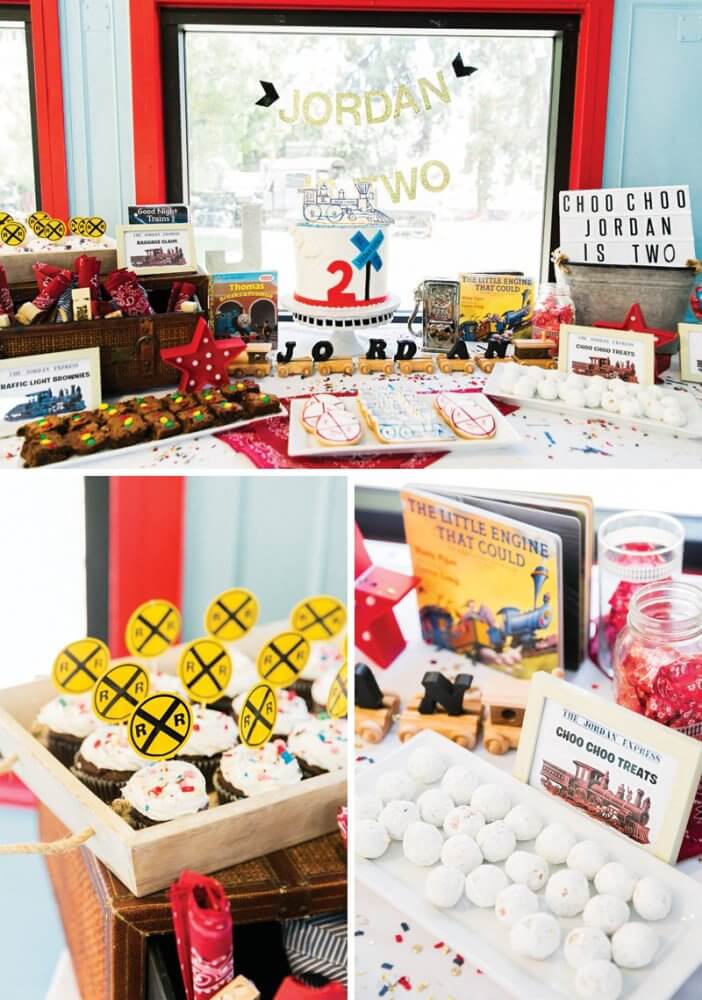 Kids love trains, making it a great party theme! Here are some awesome DIY train party ideas featuring decor, food, cakes, games and more!
