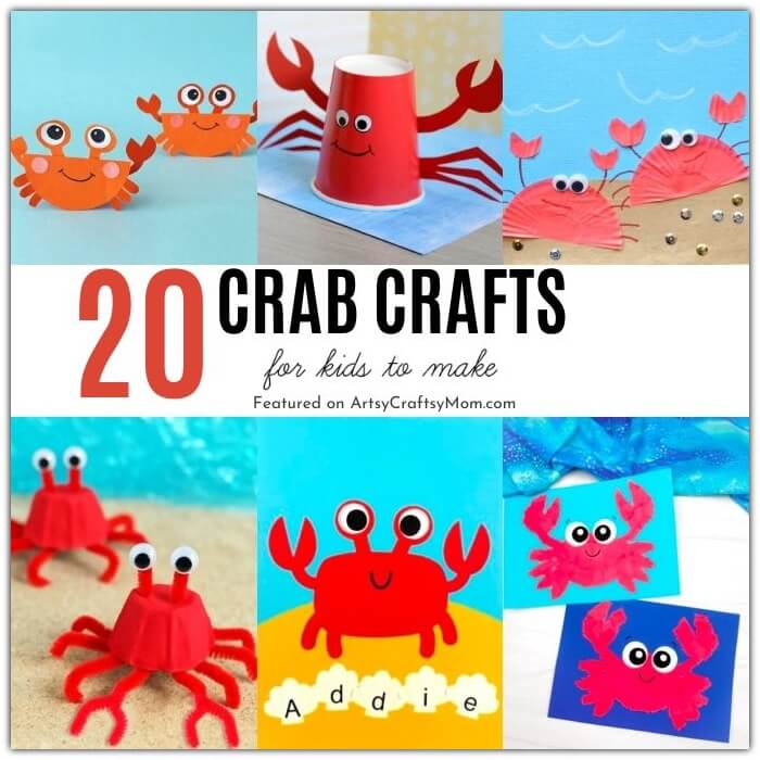 These creative crab crafts for kids are perfect for summer, or for International Horseshoe Crab Day on 20th June! Great for kids of all ages!