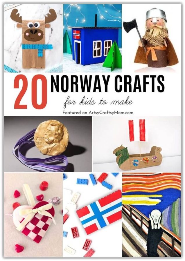Celebrate Norway's National Day with some interesting Norway Crafts for Kids! Learn about Vikings, fjords, rosemåling and much more!