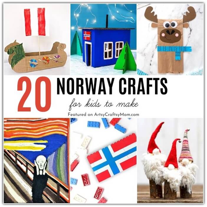 Celebrate Norway's National Day with some interesting Norway Crafts for Kids! Learn about Vikings, fjords, rosemåling and much more!