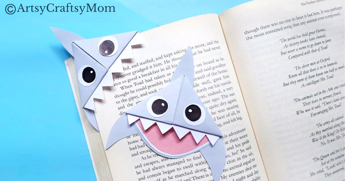 Not all sharks are ferocious - this one is actually helpful! Enjoy making our shark corner bookmark & you have a reading buddy who holds your page!