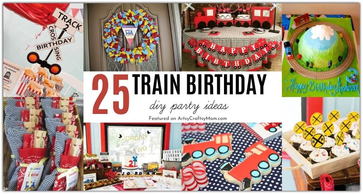 Kids love trains, making it a great party theme! Here are some awesome DIY train party ideas featuring decor, food, cakes, games and more!